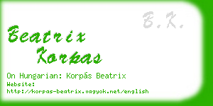 beatrix korpas business card